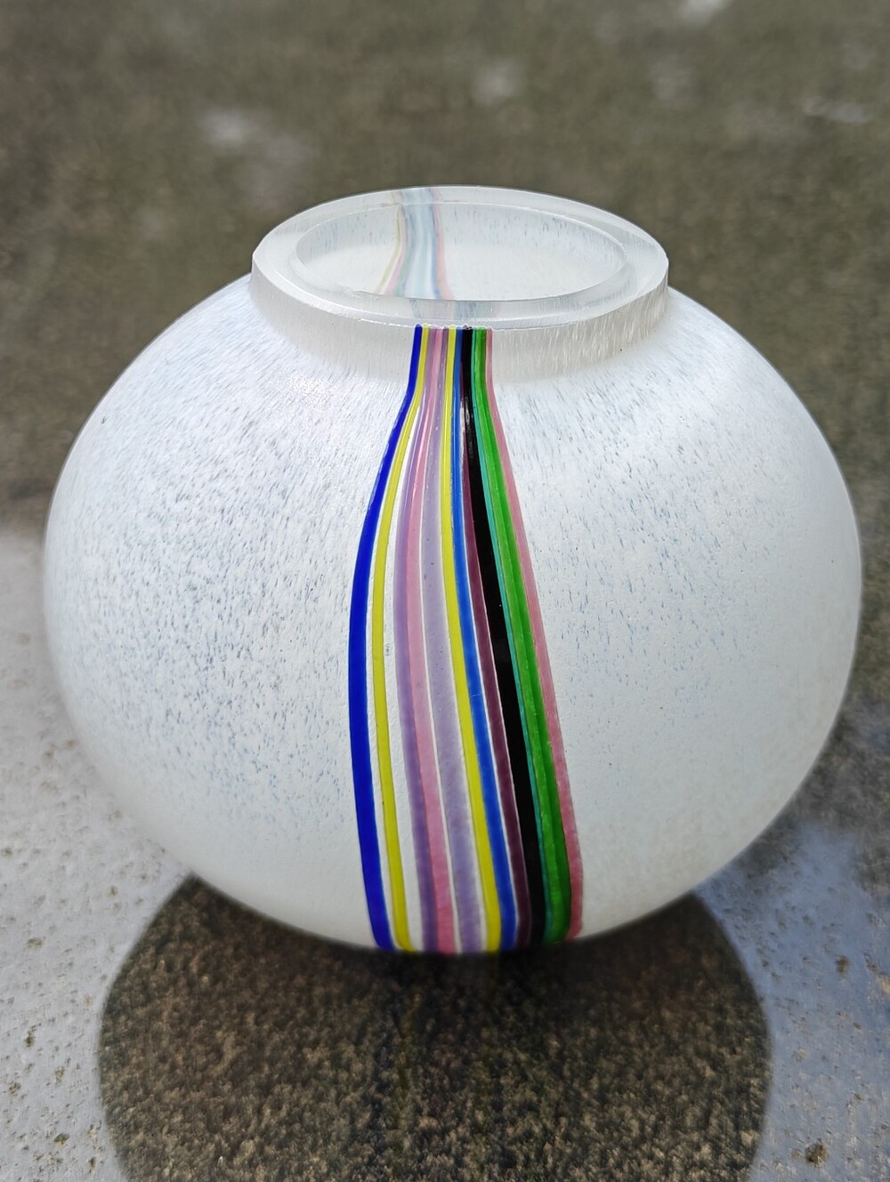 The Kosta Boda Art Glass Rainbow Miniature Decorative Vase by Bertil Vallien